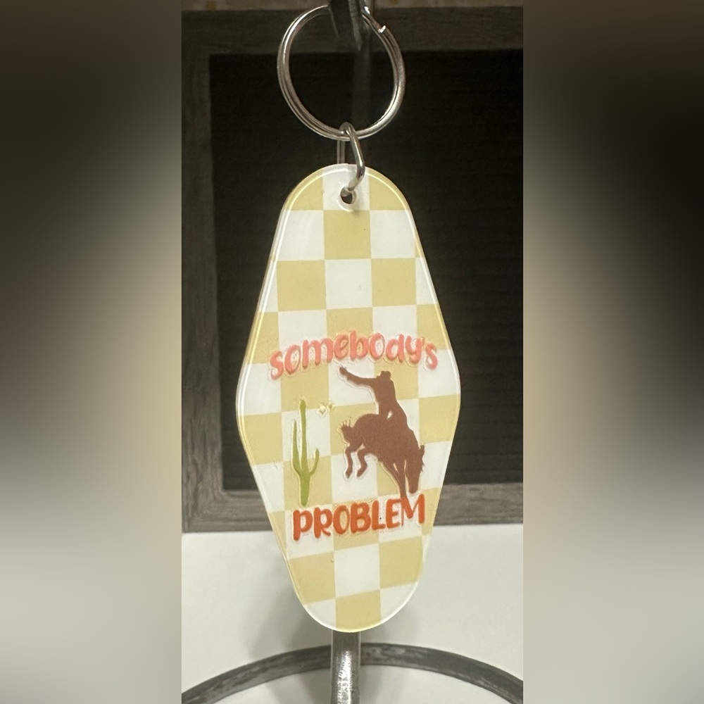 Western Style Keychain with Cowboy Design
